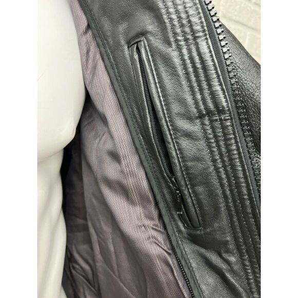 Wilsons Leather Experts Men Black Leather Jacket Size XL - Picture 10 of 14